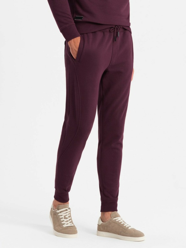 Ombre Clothing BASIC pánská bavlněná mikina BASIC bordó Ombre Clothing