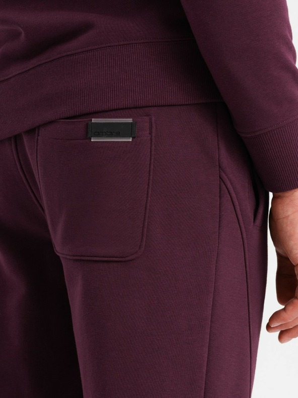 Ombre Clothing BASIC pánská bavlněná mikina BASIC bordó Ombre Clothing