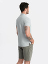 Ombre Clothing Světle šedé pánské basic polo tričko Ombre Clothing