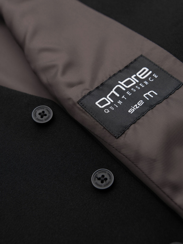 Ombre Clothing Pánská černá obleková vesta s klasickými detaily a podšívkou