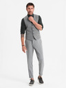 Ombre Clothing Elegantní pánská světle šedá vesta SLIM FIT