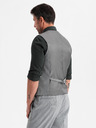 Ombre Clothing Elegantní pánská světle šedá vesta SLIM FIT