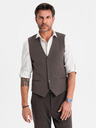 Ombre Clothing Pánská šedá elegantní vesta SLIM FIT
