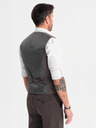 Ombre Clothing Pánská šedá elegantní vesta SLIM FIT