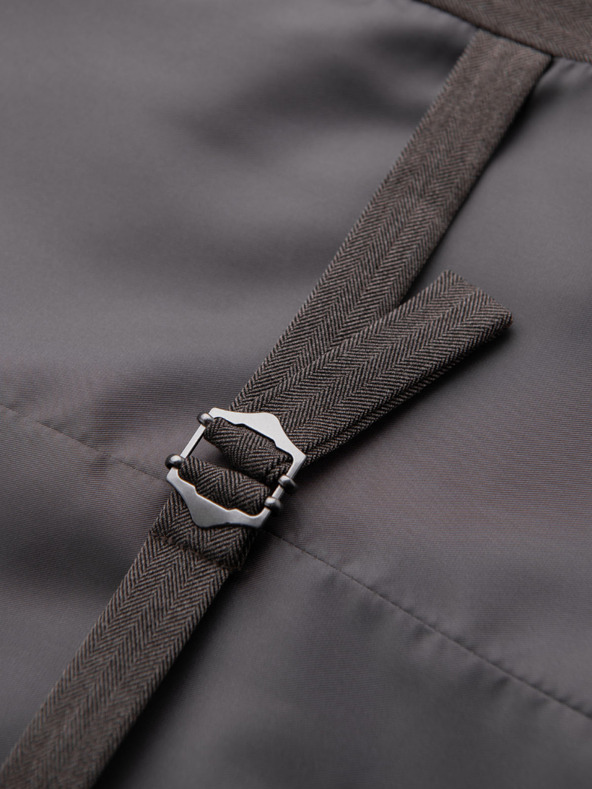 Ombre Clothing Pánská šedá elegantní vesta SLIM FIT