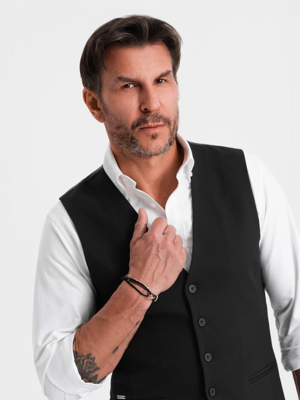 Ombre Clothing Elegantní pánská vesta SLIM FIT