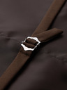 Ombre Clothing Pánská hnědá obleková vesta s klasickými detaily a podšívkou