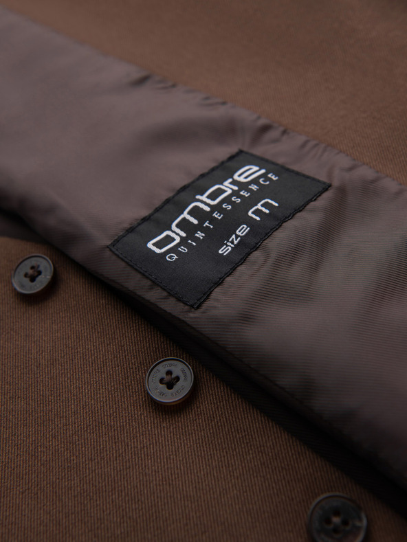 Ombre Clothing Pánská hnědá obleková vesta s klasickými detaily a podšívkou