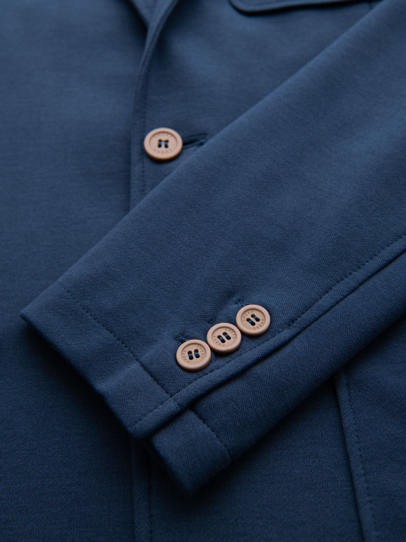 Ombre Clothing Pánské modré sako SLIM s jemnou texturou