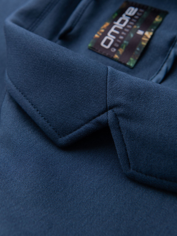 Ombre Clothing Pánské modré sako SLIM s jemnou texturou