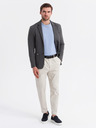 Ombre Clothing Pánské šedé sako SLIM z jemně strukturovaného úpletu