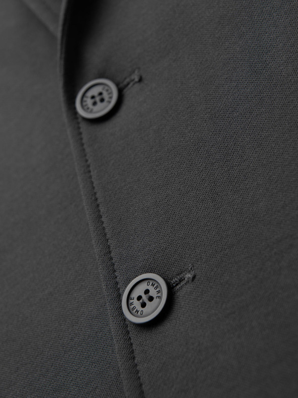 Ombre Clothing Pánské šedé sako SLIM z jemně strukturovaného úpletu