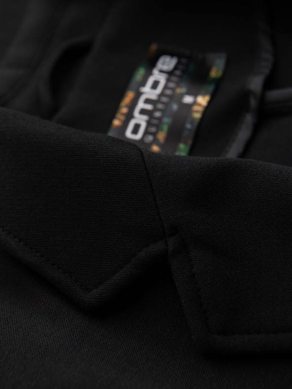 Ombre Clothing Pánské černé sako SLIM s jemnou texturou