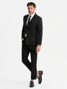 Ombre Clothing Pánské černé sako SLIM s jemnou texturou