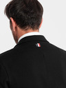 Ombre Clothing Pánské černé sako SLIM s jemnou texturou