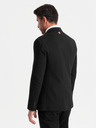 Ombre Clothing Pánské černé sako SLIM s jemnou texturou