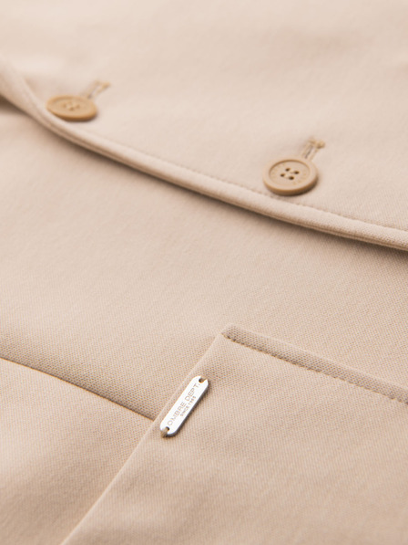 Ombre Clothing Pánské béžové sako SLIM z jemně strukturovaného úpletu