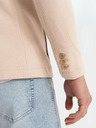 Ombre Clothing Pánské béžové sako SLIM z jemně strukturovaného úpletu