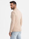 Ombre Clothing Pánské béžové sako SLIM z jemně strukturovaného úpletu