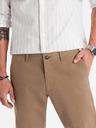 Ombre Clothing Pánské chino kalhoty REGULAR FIT s jemnou strukturou - tmavě béžové