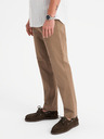 Ombre Clothing Pánské chino kalhoty REGULAR FIT s jemnou strukturou - tmavě béžové