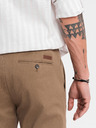 Ombre Clothing Pánské chino kalhoty REGULAR FIT s jemnou strukturou - tmavě béžové