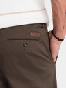 Ombre Clothing Pánské chino kalhoty REGULAR FIT s jemnou strukturou - hnědé