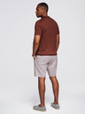 Ombre Clothing Pánské polo triko bez knoflíků s klasickou vazbou - tmavě hnědá