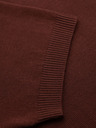 Ombre Clothing Pánské polo triko bez knoflíků s klasickou vazbou - tmavě hnědá