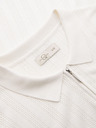 Ombre Clothing Pánské polo triko se zipem u výstřihu - bílé