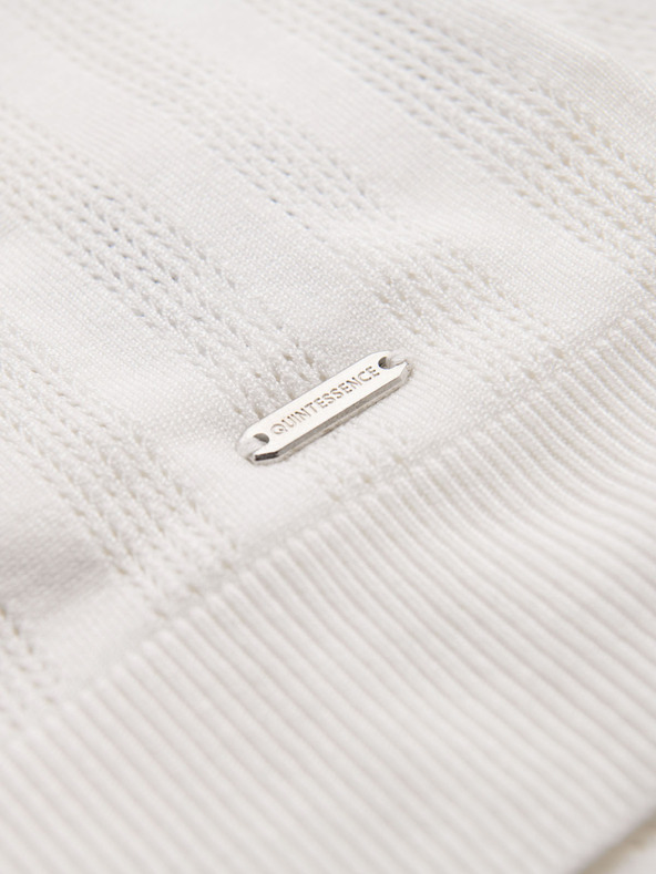 Ombre Clothing Pánské polo triko se zipem u výstřihu - bílé