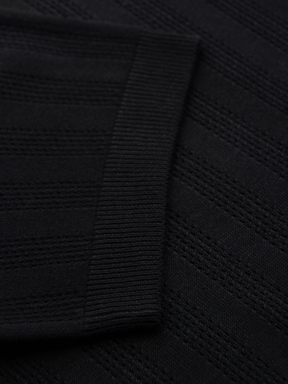 Ombre Clothing Pánské polo triko se zipem u výstřihu - černá