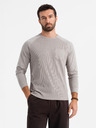 Ombre Clothing Pánské šedé bavlněné tričko s dlouhým rukávem