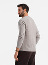 Ombre Clothing Pánské šedé bavlněné tričko s dlouhým rukávem