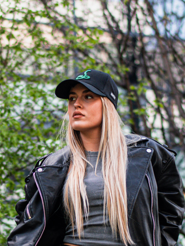 Be52 Be52 Snake kšiltovka premium černá/zelená