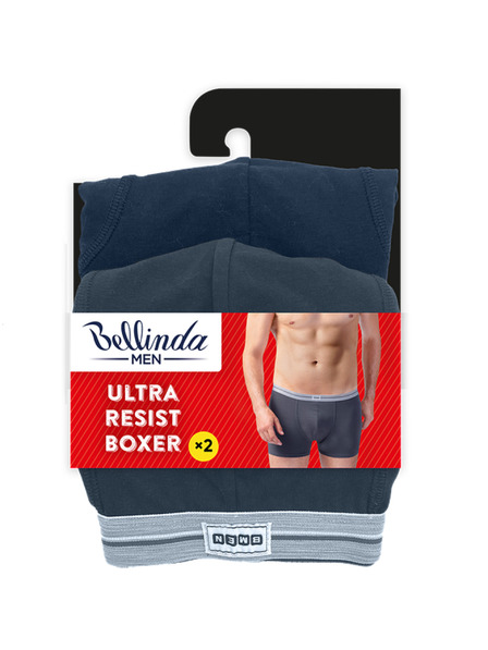 Bellinda Dvojbalení bavlněných boxerek - šedá - modrá