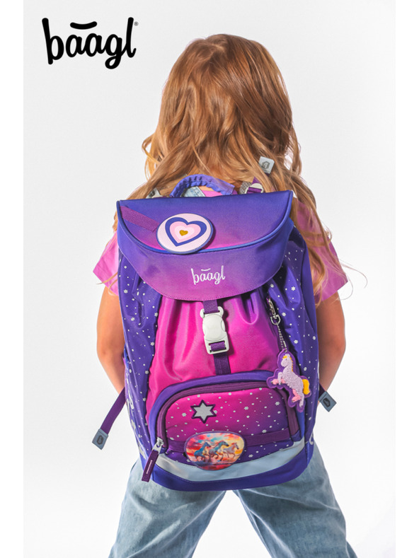BAAGL  BAAGL Školní batoh Airy Koně srdce
