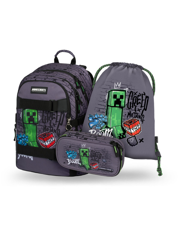 BAAGL  BAAGL SET 3 Skate Minecraft TNT: Batoh, Etue, Sáček