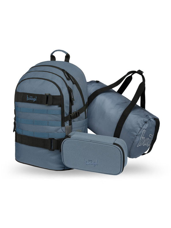 BAAGL  BAAGL SET 3 Skate Dust Blue: batoh, penál, sportovní taška