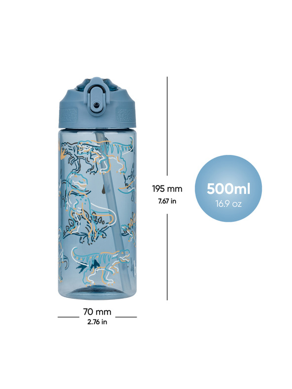 BAAGL  BAAGL Tritanová láhev na pití s brčkem Dino 500 ml