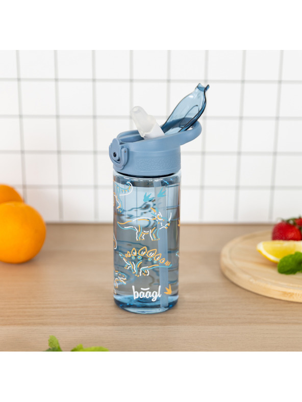 BAAGL  BAAGL Tritanová láhev na pití s brčkem Dino 500 ml