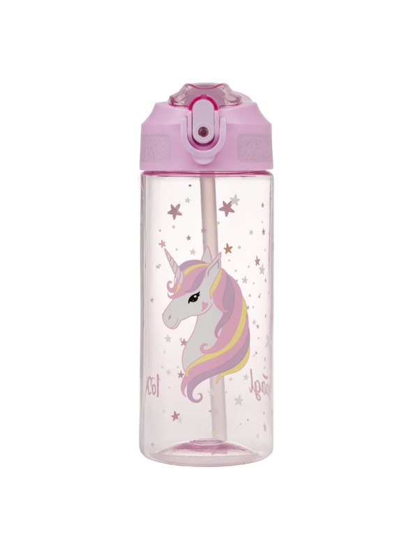 BAAGL  BAAGL Tritanová láhev na pití s brčkem Rainbow Unicorn 500 ml