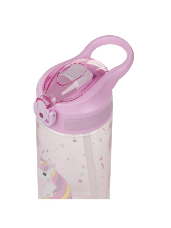 BAAGL  BAAGL Tritanová láhev na pití s brčkem Rainbow Unicorn 500 ml
