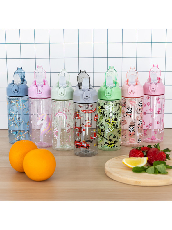 BAAGL  BAAGL Tritanová láhev na pití s brčkem Rainbow Unicorn 500 ml