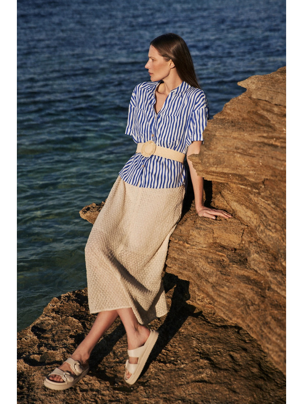 Moodo Béžový pásek s kulatou sponou