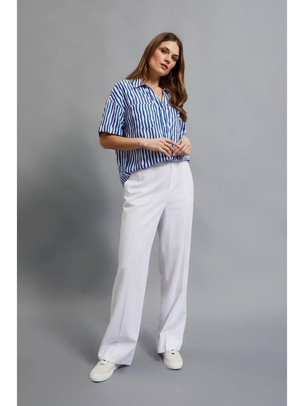 Moodo Bílé volné kalhoty