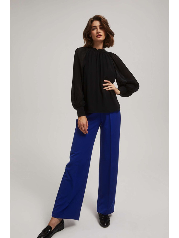 Moodo Černá halenka s průhlednými rukávy