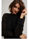 Moodo Černá halenka s průhlednými rukávy