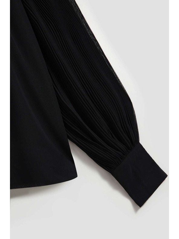 Moodo Černá halenka s průhlednými rukávy