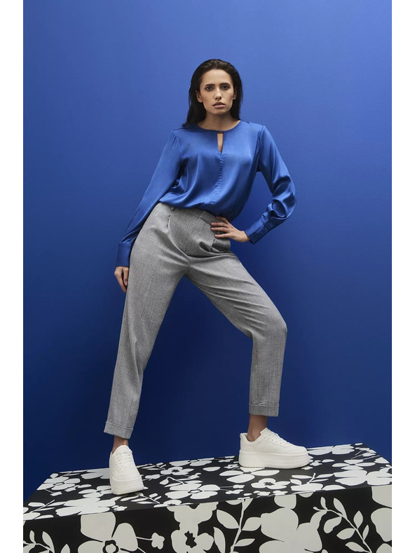 Moodo Modrá lesklá halenka Moodo